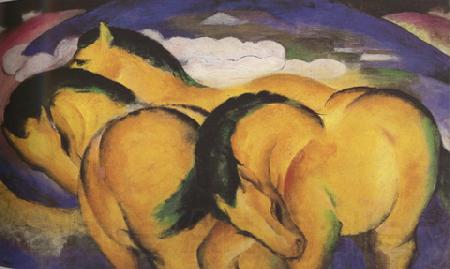 Franz Marc The Little Yellow Horses (mk34) Germany oil painting art